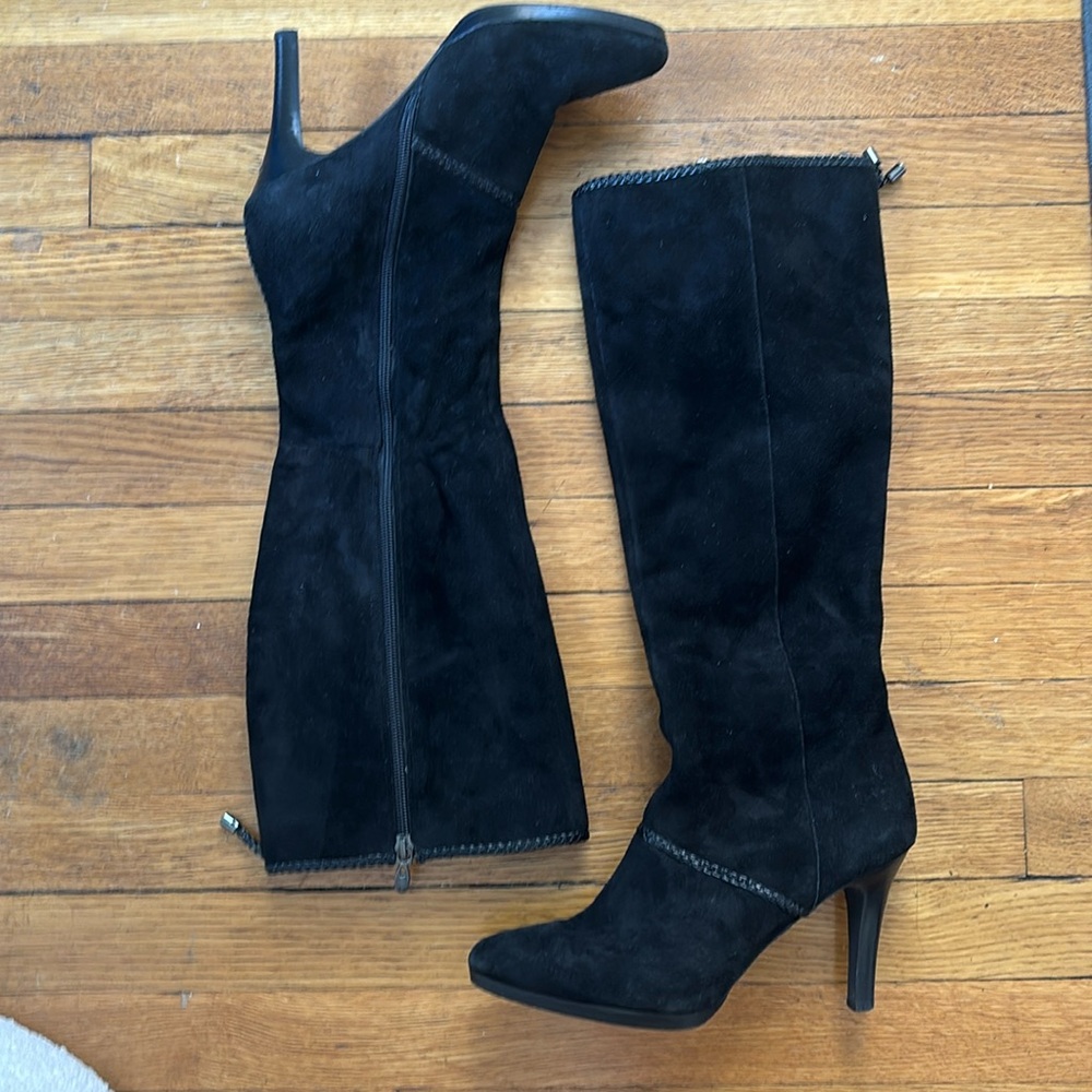 Tahari Black Suede Tall Boots